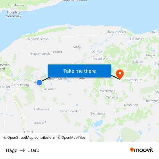 Hage to Utarp map