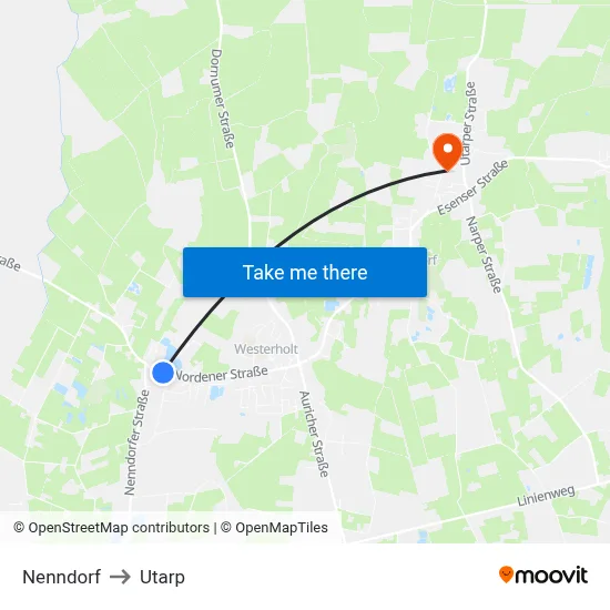 Nenndorf to Utarp map