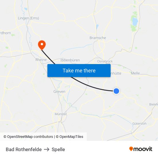 Bad Rothenfelde to Spelle map