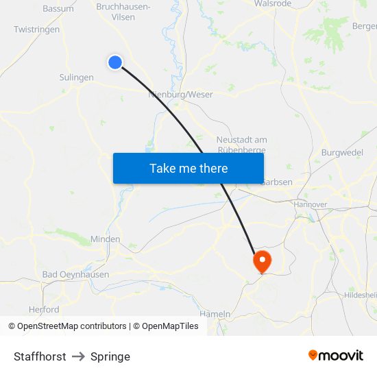 Staffhorst to Springe map