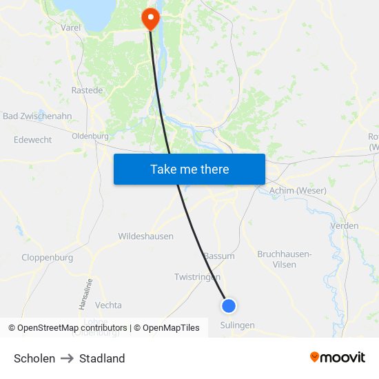 Scholen to Stadland map