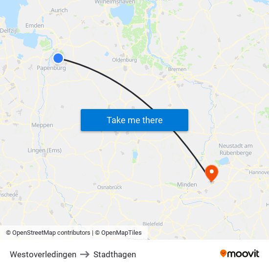 Westoverledingen to Stadthagen map