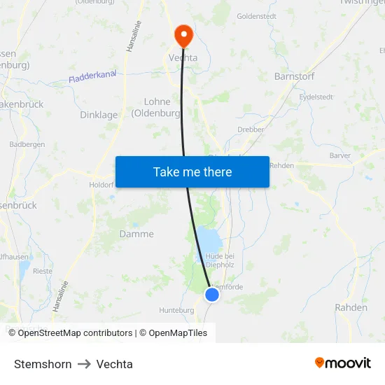 Stemshorn to Vechta map