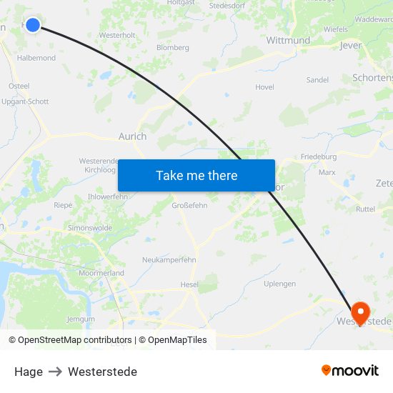 Hage to Westerstede map