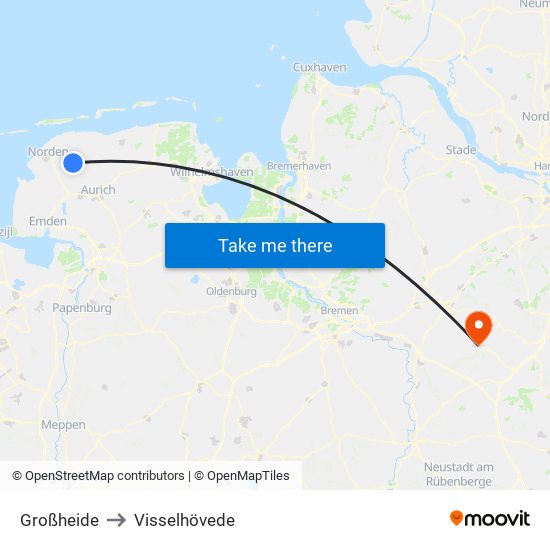 Großheide to Visselhövede map