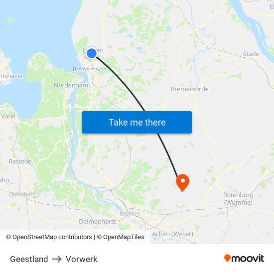 Geestland to Vorwerk map