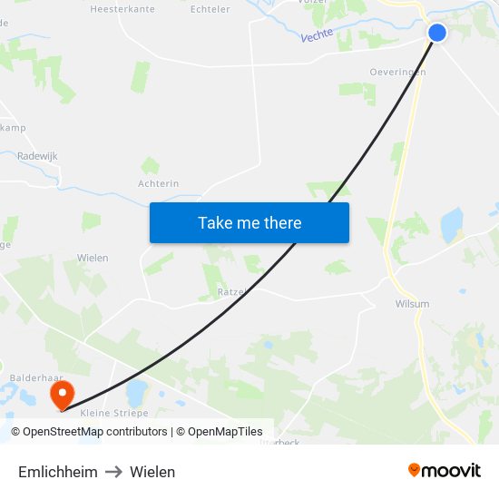 Emlichheim to Wielen map