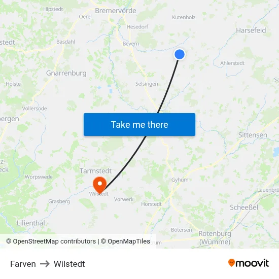 Farven to Wilstedt map