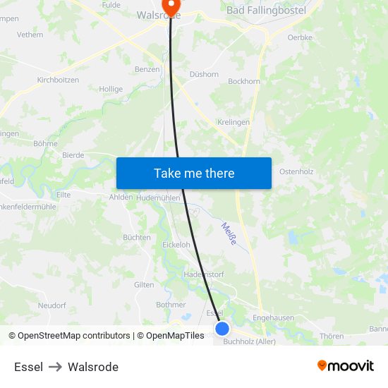 Essel to Walsrode map