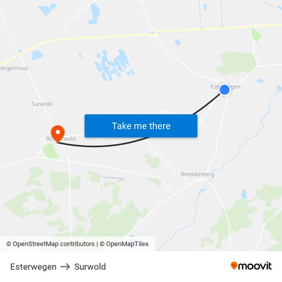 Esterwegen to Surwold map