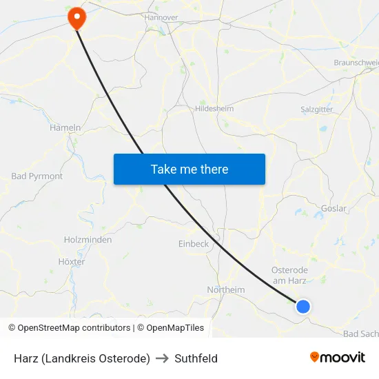 Harz (Landkreis Osterode) to Suthfeld map