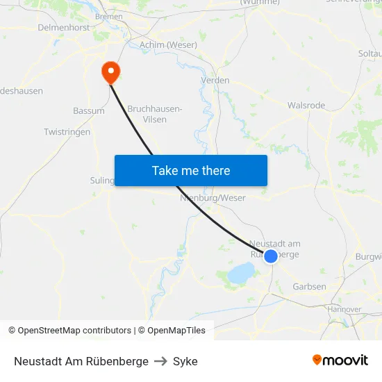 Neustadt Am Rübenberge to Syke map