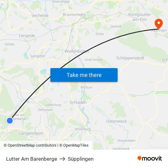 Lutter Am Barenberge to Süpplingen map