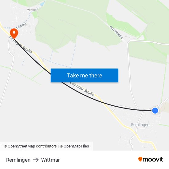 Remlingen to Wittmar map