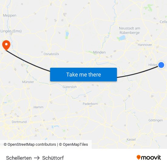 Schellerten to Schüttorf map