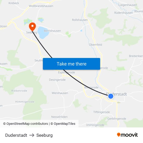 Duderstadt to Seeburg map