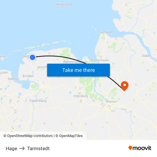 Hage to Tarmstedt map