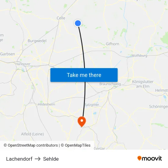 Lachendorf to Sehlde map