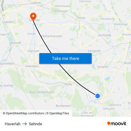 Haverlah to Sehnde map