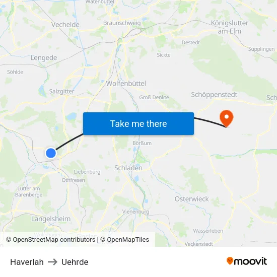Haverlah to Uehrde map