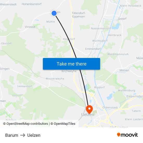 Barum to Uelzen map