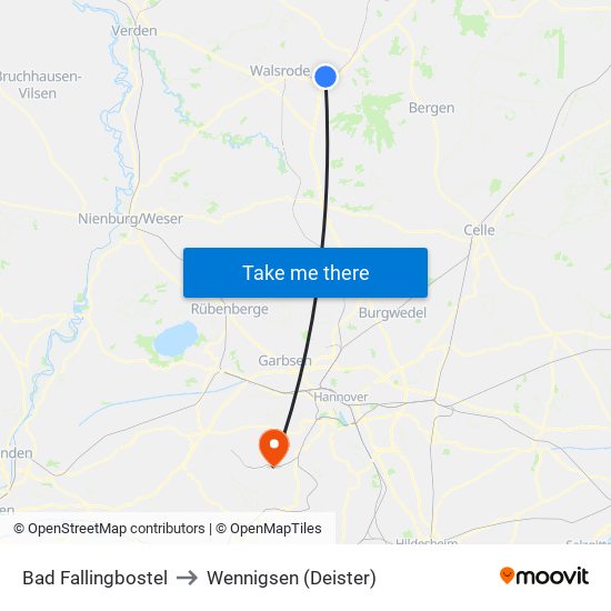 Bad Fallingbostel to Wennigsen (Deister) map