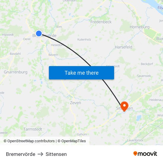 Bremervörde to Sittensen map