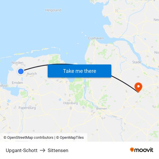 Upgant-Schott to Sittensen map