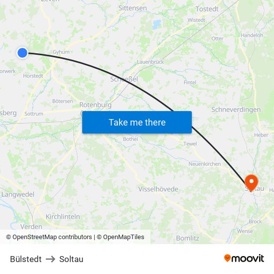 Bülstedt to Soltau map