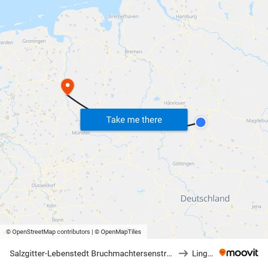 Salzgitter-Lebenstedt Bruchmachtersenstraße to Lingen map