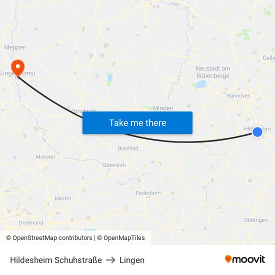 Hildesheim Schuhstraße to Lingen map