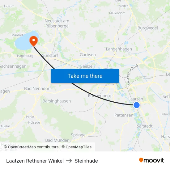 Laatzen Rethener Winkel to Steinhude map