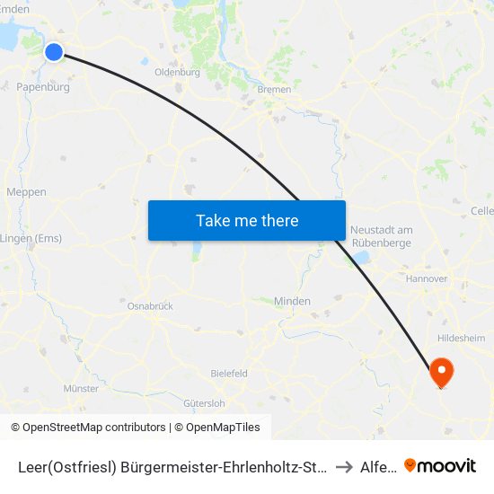 Leer(Ostfriesl) Bürgermeister-Ehrlenholtz-Straße to Alfeld map