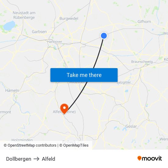 Dollbergen to Alfeld map