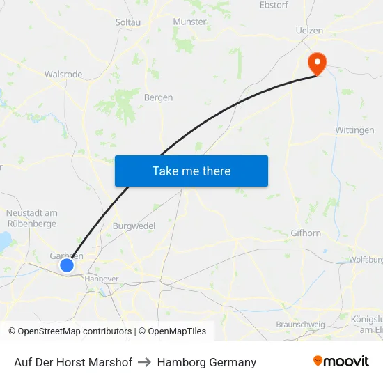 Auf Der Horst Marshof to Hamborg Germany map