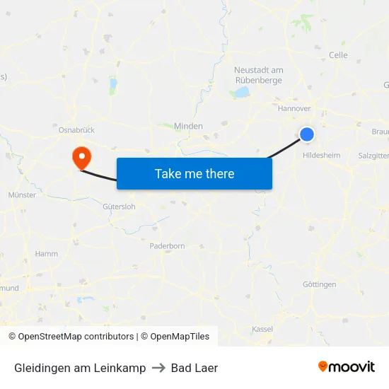 Gleidingen am Leinkamp to Bad Laer map