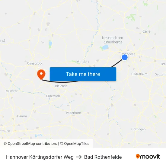 Hannover Körtingsdorfer Weg to Bad Rothenfelde map