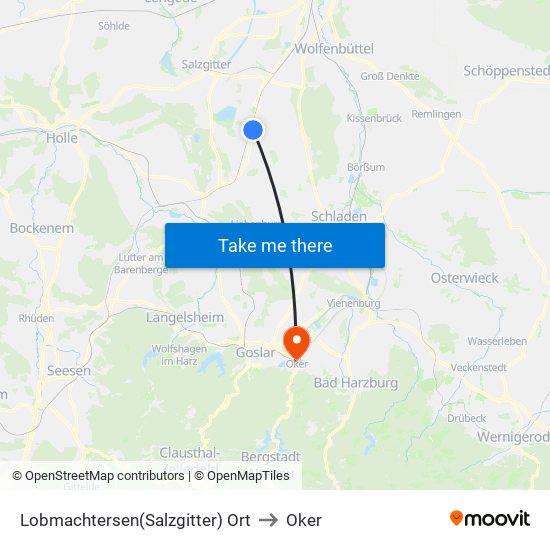 Lobmachtersen(Salzgitter) Ort to Oker map