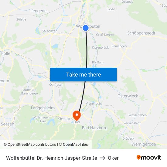 Wolfenbüttel Dr.-Heinrich-Jasper-Straße to Oker map