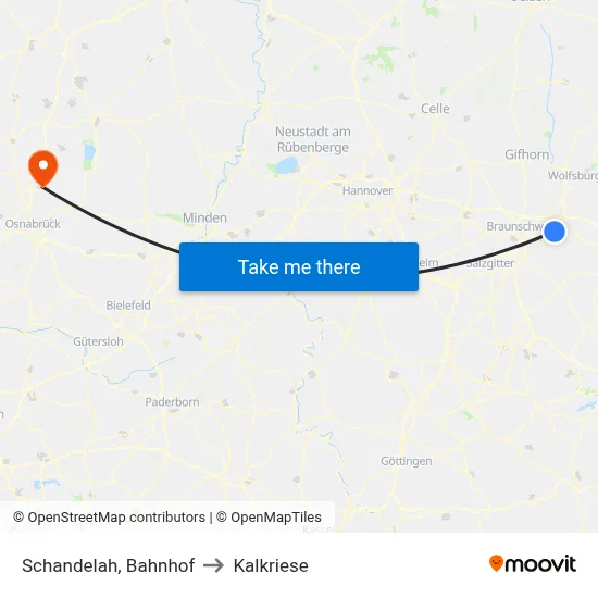 Schandelah, Bahnhof to Kalkriese map