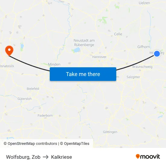 Wolfsburg, Zob to Kalkriese map
