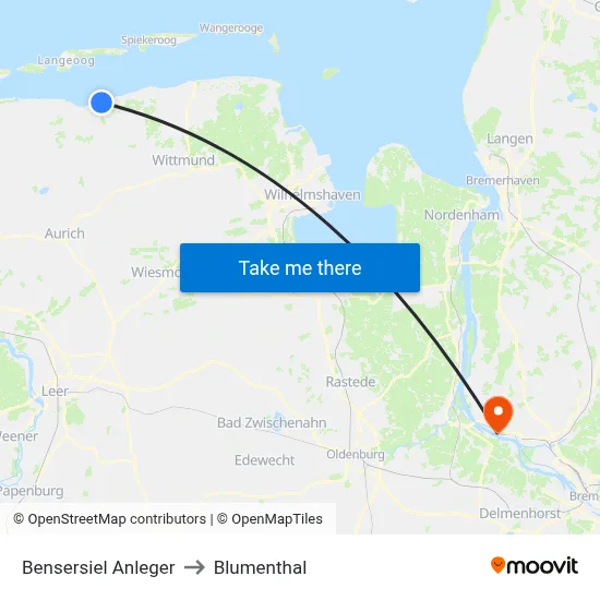 Bensersiel Anleger to Blumenthal map