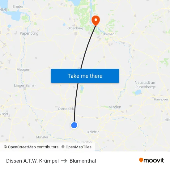 Dissen A.T.W. Krümpel to Blumenthal map