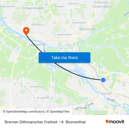 Bremen Dithmarscher Freiheit to Blumenthal map