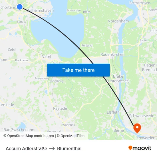 Accum Adlerstraße to Blumenthal map