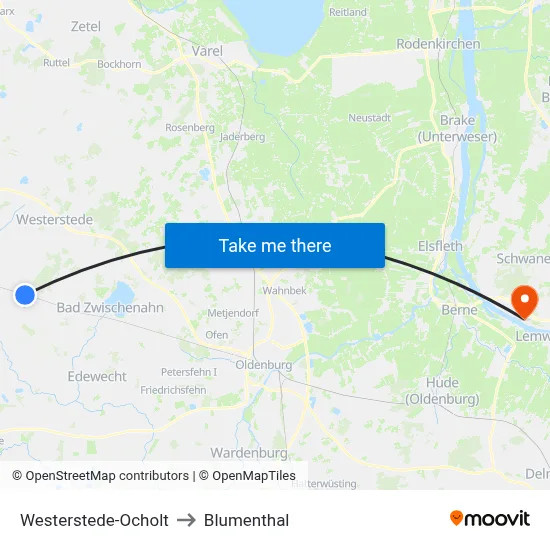 Westerstede-Ocholt to Blumenthal map