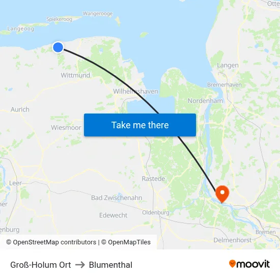 Groß-Holum Ort to Blumenthal map