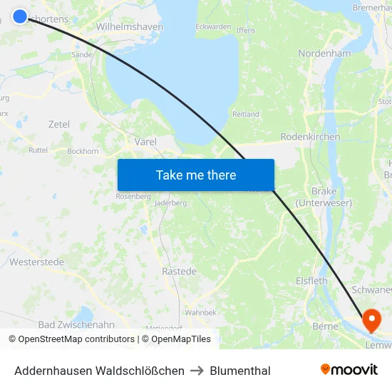 Addernhausen Waldschlößchen to Blumenthal map