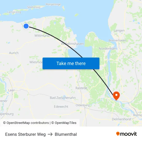 Esens Sterburer Weg to Blumenthal map