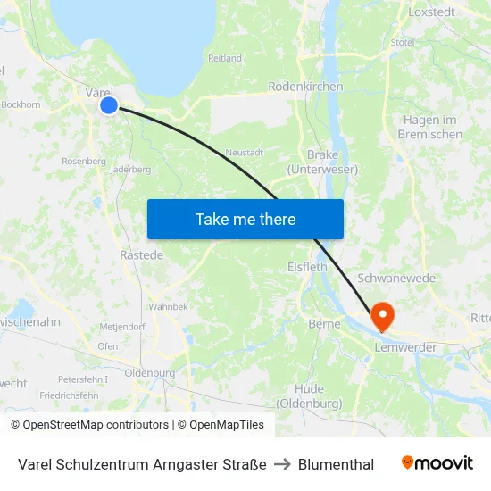 Varel Schulzentrum Arngaster Straße to Blumenthal map
